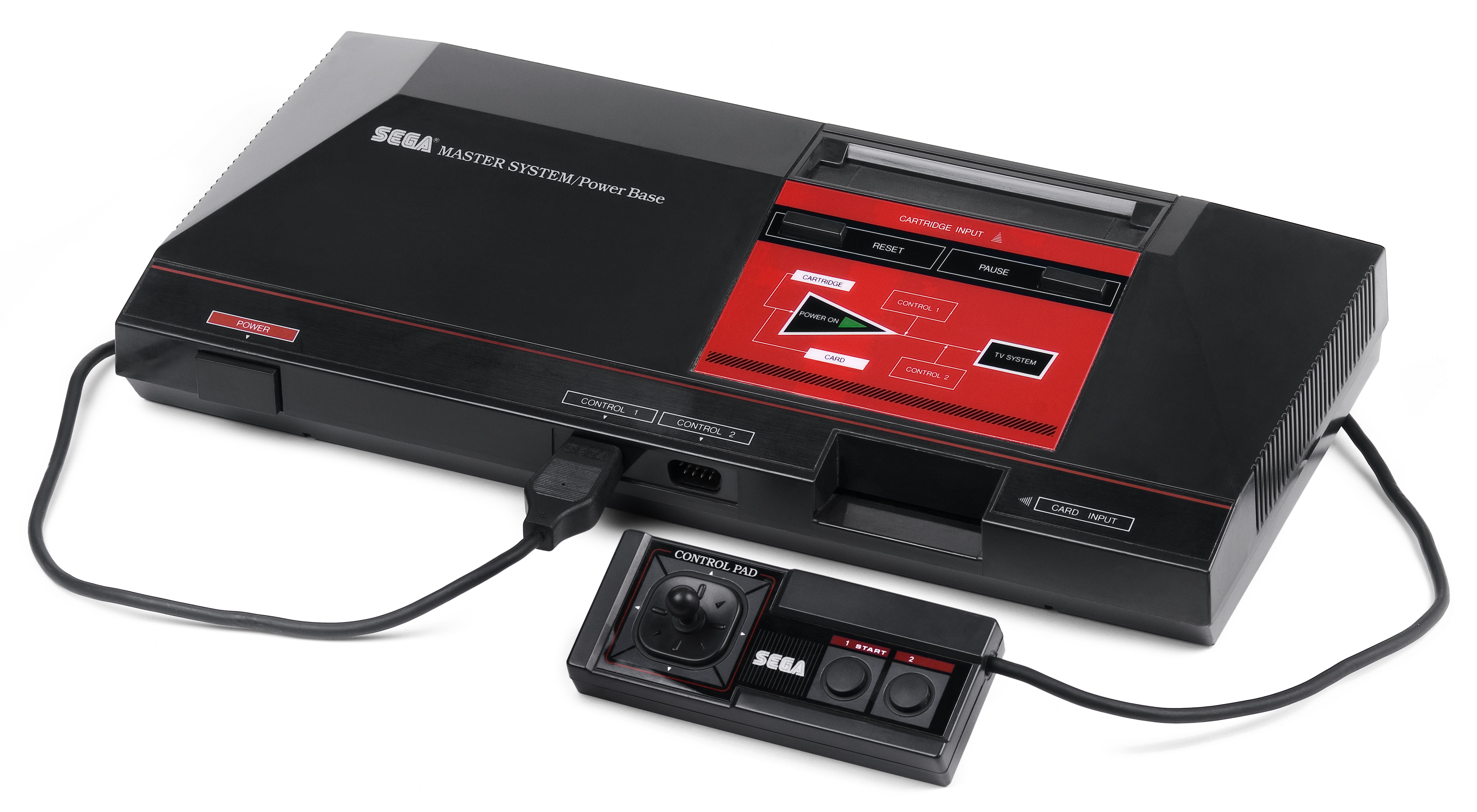 The Sega Master System 8-bit video game console from 1986