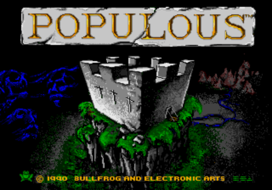 Populous screenshot of game play