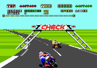 Super hang on screenshot of game play