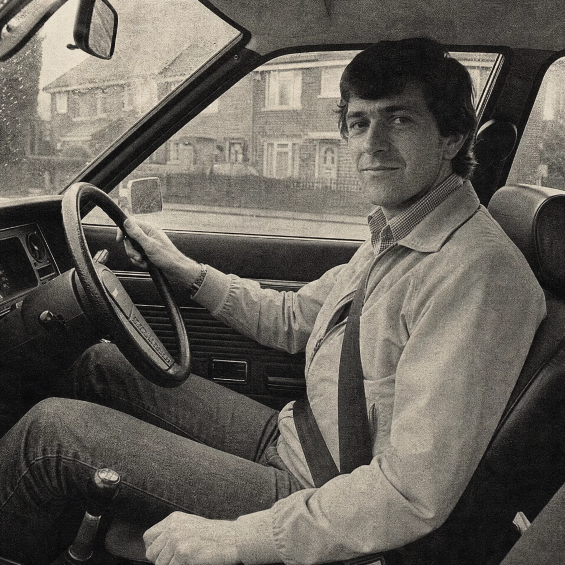 Driver with seatbelt